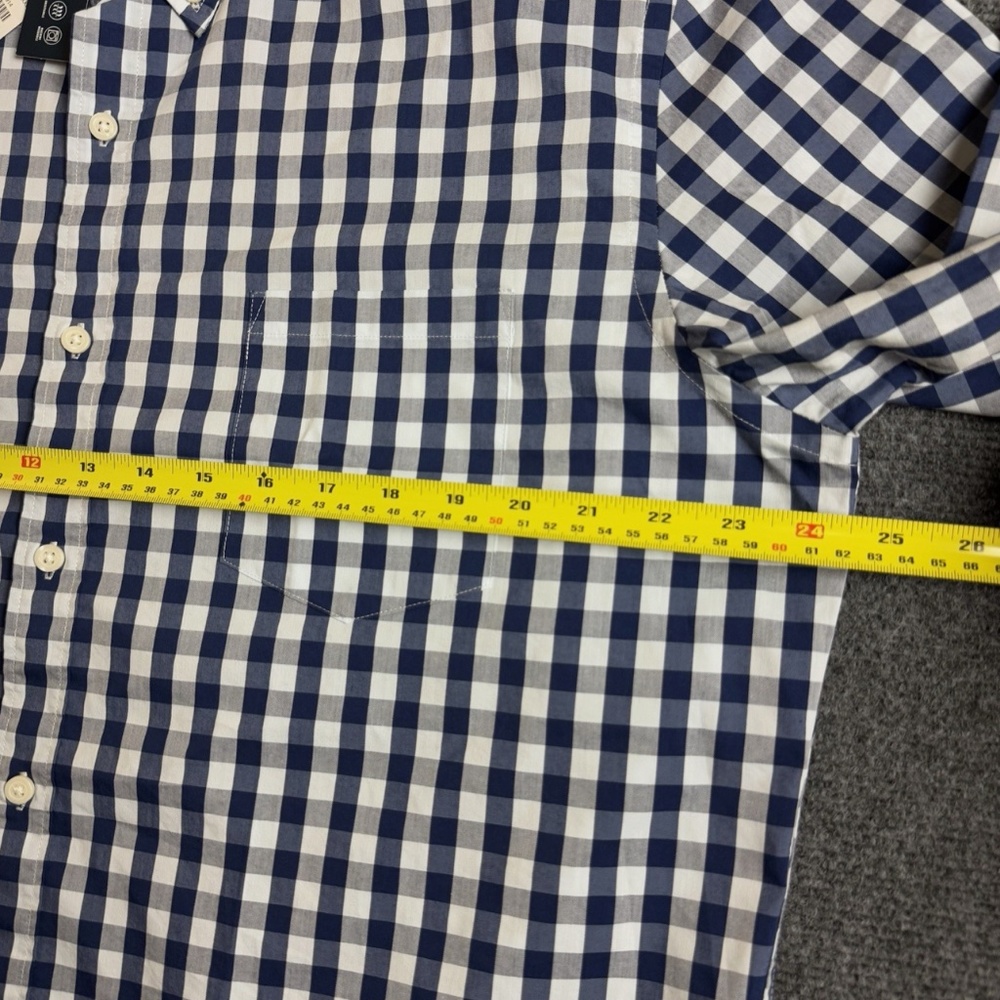 NWT J Crew Performance Shirt Men's XXL 2XL Blue Gingham Slim Untucked Preppy - Picture 6 of 8